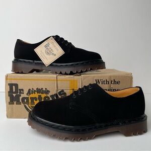 Vintage Dr. Martens MIE Deadstock Black Suede Oxfords UK 5